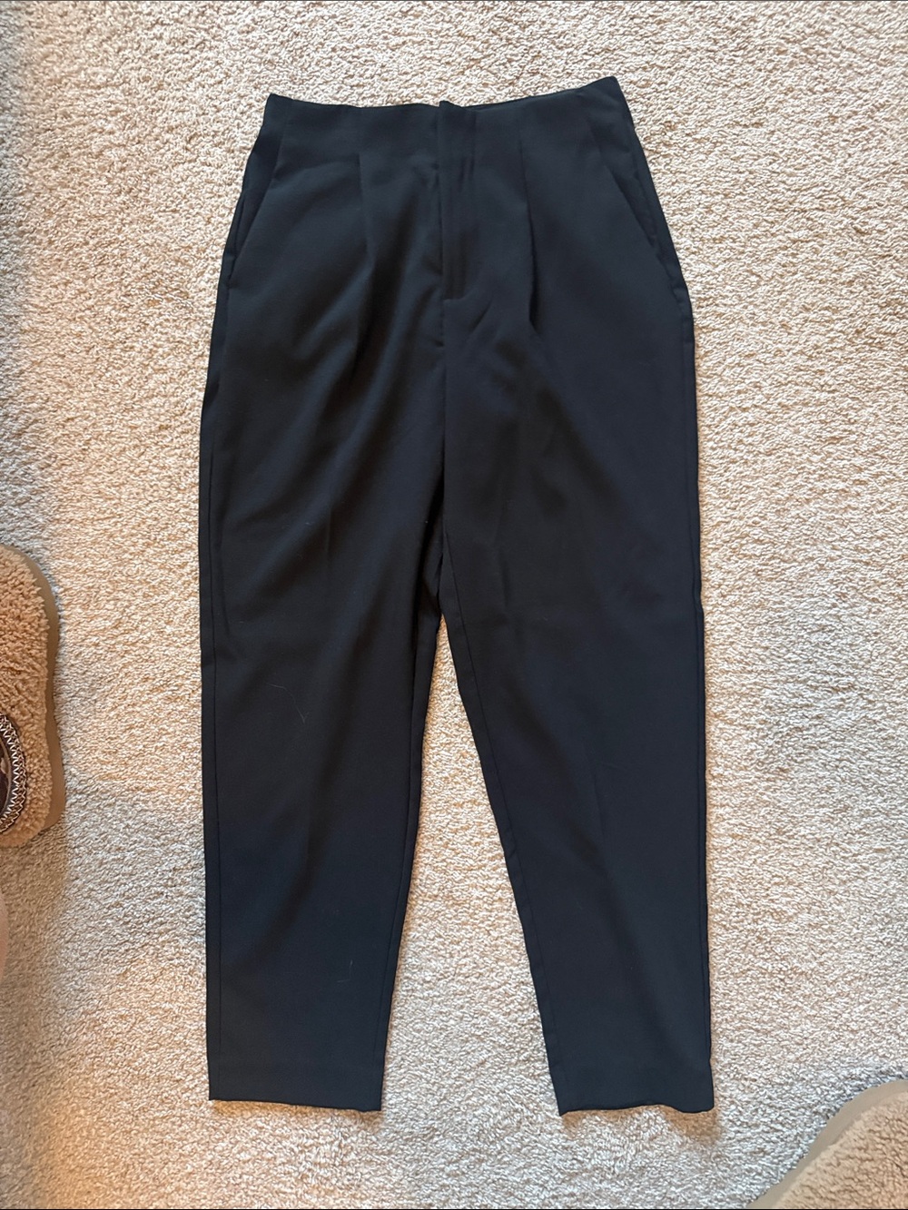 Black High-Waist Tailored Dress Pants